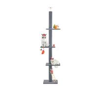 Max & Marlow Árbol para gatos de suelo a techo, altura de 95-108 pulgadas, árbol de escalada alto ajustable con poste rascador de alfombra y poste para gatos de interior, gris