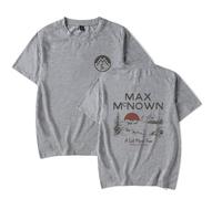 Max McNown Merch A Lot More Free Sunset Lake Mountain - Camiseta de manga corta con diseño de álbum unisex para el verano, gris, 3XL