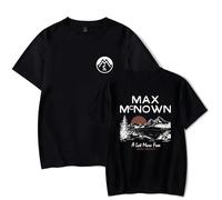 Max McNown Merch A Lot More Free Sunset Lake Mountain - Camiseta de manga corta con diseño de álbum unisex para el verano, Negro, S