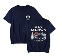 Max McNown Merch A Lot More Free Sunset Lake Mountain - Camiseta de manga corta con diseño de álbum unisex para el verano, azul marino, XL