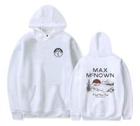 Max McNown Merch A Lot More Free Sunset Lake Mountain - Sudadera clásica con capucha de manga larga para álbum de gira, trajes casuales unisex, blanco, 3XL