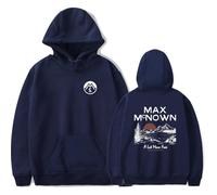Max McNown Merch A Lot More Free Sunset Lake Mountain - Sudadera clásica con capucha de manga larga para álbum de gira, trajes casuales unisex, azul marino, S