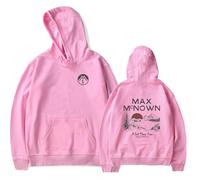 Max McNown Merch A Lot More Free Sunset Lake Mountain - Sudadera clásica con capucha de manga larga para álbum de gira, trajes casuales unisex, rosa, S