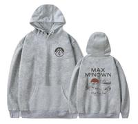 Max McNown Merch A Lot More Free Sunset Lake Mountain - Sudadera clásica con capucha de manga larga para álbum de gira, trajes casuales unisex, gris, S