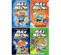 Max Meow 4 Books A Graphic Novel Collection Set By John Gallagher(Max Meow Cat Crusader, Donuts and Danger, Pugs from Planet X, Taco Time Machine)