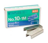 MAX Mini Grapa No.10-1M para el uso de grapadoras compactas y prácticas (50 grapas por barra, 1000 grapas por caja)