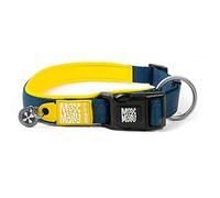 Max & Molly - Collar Deportivo Acolchado de Neopreno para Perro, con Costuras Reflectantes y Etiqueta de identificación Inteligente, Color Amarillo