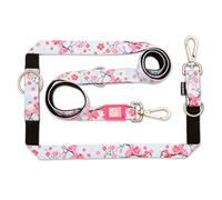 MAX & Molly Correa multifunción para Perros, 2 m, con 2 mosquetones, Correa para el Cuello Cherry Bloom/L Acolchada, Segura y Flexible, Comodidad para tu Fiel compañero