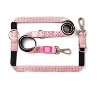 MAX & Molly Correa multifunción para Perros de 2 m con 2 mosquetones, Correa para el Cuello Retro Rosa/XS Acolchada, Segura y Flexible, Comodidad para tu Fiel compañero