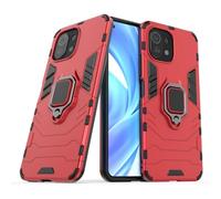 Max Power Digital Funda para móvil Mi 11 Lite 4G / 5G / 5G NE Carcasa Magnética con Anillo Imán Híbrida Antigolpes Resistente Rígida Dura [Tecnología de Absorción de Golpes] (Xiaomi Mi 11 Lite, Rojo)