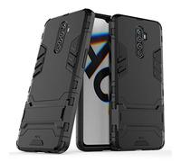 Max Power Digital Funda para móvil Realme X2 Pro con Soporte - Carcasa Híbrida Antigolpes Resistente Rígida Dura Antichoque (Realme X2 Pro, Negro)