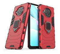 Max Power Digital Funda para móvil Xiaomi Mi 10T Lite 5G Carcasa Magnética con Anillo Imán Híbrida Antigolpes Resistente Rígida Dura [Tecnología de Absorción de Golpes] (Xiaomi Mi 10T Lite 5G, Rojo)