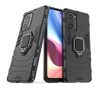Max Power Digital Funda para móvil Xiaomi Poco F3 Carcasa Magnética con Anillo Imán Híbrida Antigolpes Resistente Rígida Dura [Tecnología de Absorción de Golpes] (Xiaomi Poco F3, Negro)