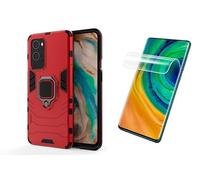 Max Power Digital [Pack] Funda y 2 Protectores Hidrogel para OnePlus 9 Pro Carcasa Magnética Anillo Imán Antigolpes con 2 Piezas Protectores Pantalla Gel Alta Definición (Rojo)