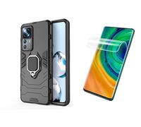 Max Power Digital [Pack] Funda y 2 Protectores Hidrogel para Xiaomi Mi 12T / 12T Pro Carcasa Magnética Anillo Imán Antigolpes con 2 Piezas Protectores Pantalla Gel Alta Definición (Negro)