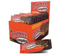 MAX PROTEIN - Barritas Energeticas FLAPMAX Conguitos Dark - Pack 20 Barritas x 80 gr - Barritas de Avena y Cacahuetes con Conguitos - Barrita Pre Entrenamiento o Sustitutivas