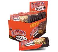 MAX PROTEIN - Barritas Energeticas FLAPMAX Conguitos White - Pack 20 Barritas x 80 gr - Barritas de Avena y Cacahuetes con Conguitos - Barrita Pre Entrenamiento o Sustitutivas