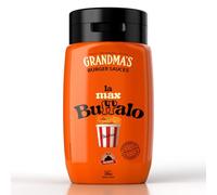Max Protein Grandma's - LA MAX BUFFALO - Salsa Búfalo - Salsa Toque Picante e Intenso, para Allitas, Hamburguesas - Menos de 18 kcal por toma - Baja en Azúcares y en Grasas - Colab "Cocina del Pirata"
