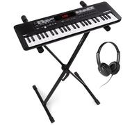 MAX Rhapsody49 Midi Keyboard Piano, piano eléctrico para principiantes de 49 teclas con altavoz, auriculares y soporte, pantalla LED, 80 canciones de demo, función de aprendizaje, 300 sonidos y USB-Cs