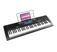 MAX Rhapsody61 Teclado Eléctrico con Auriculares - 61 Teclas, 300 Timbres, 300 Ritmos, 50 Canciones Demo, Enseñanza Inteligente de Música con Teclado, Teclado para Principiantes con Altavoces Duales