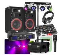MAX Set Completo 700W DJ Bluetooth Disco con Sonido, luz, Humo y líquido