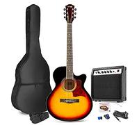 MAX ShowKit - Guitarra electroacústica sunburst con amplificador y funda