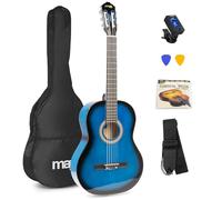 MAX SoloArt - Guitarra clásica española color azul tamaño 4/4