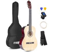 MAX SoloArt - Guitarra clásica española color madera tamaño 4/4
