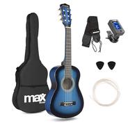 MAX SoloArt Junior - Guitarra clásica color azul tamaño 1/4 con nailon