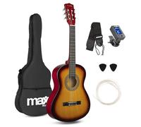 MAX SoloArt Junior - Guitarra clásica española color sunburst tamaño 3/4