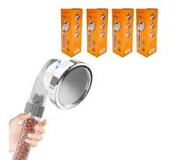 Max Star Alcachofa de Ducha Iónica Piedras Minerales Alta Presión Antical Ahorro de Agua Grifo 3 Modos de Chorro Potente Portátil Cabezal de Ducha Desmontable Efecto Spa (4 Alcachofas Ducha Baño)