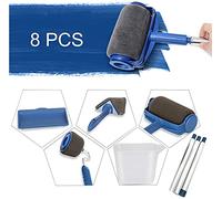 Max Star Set de Rodillos de Pintura Antigoteo 8 Piezas Multifuncional Deposito Extraíble Recargable con Palo Extensible