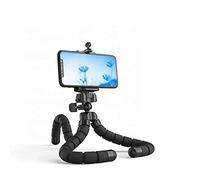 Max Star Trípode Flexible para Móvil/Cámara 10" Bluetooth Soporte para Cámara 180º Ideal para Tomar Fotos, Selfies y Videos con Control Remoto