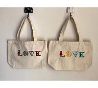max stitch design Bolsas de lona de algodón para bricolaje, 2 unidades por juego de 30 x 20 x 10 cm, impresas fáciles de hacer manualidades bordadas