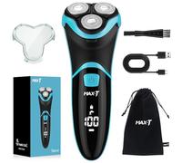 MAX-T Electric Shaver for Men, Cordless Electric Razor with Travel Case, Wet & Dry Use Men's Electric Shaver with Pop-Up Trimmer, 3D Rechargeable IPX7 Waterproof Rotary Shaver Best Gift for Dad/Lover