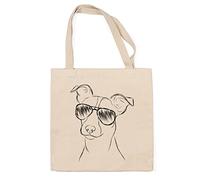 Max the Jack Russell Terrier - Bolsa de lona de algodón 100% resistente (14,75 x 14,75 x 5 cm)