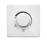 Max-Tonsen Interruptor de pared de controlador de velocidad continuo con ajuste de ventilador de techo de 86 tipos 220V 10A