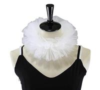 Max-Tonsen Malla pequeña Puff Collar Decorado Cuello Falso Mujeres Tul Mullido con Volantes Falso Collar Capas Malla Cosplay Disfraz Payaso Gargantilla-Blanco