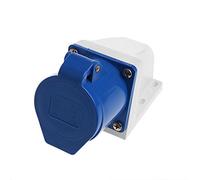 Max-Tonsen Zócalo Industrial de 32 amperios y 3 Pines 220V-250Volt Resistente a la Intemperie IP44 Impermeable 2P+E 32A