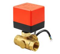 MaxAwe DN20 - Válvula de bola de motor de 3 vías, válvula de bola de 3 vías AC 220 V de latón, válvula de bola eléctrica, para cierre, cambio de flujo, control de flujo, válvula de zona, válvula de
