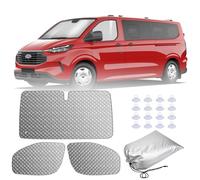 MaxAwe Juego de 3 alfombrillas térmicas para Ford Transit Custom, parasol interno de lujo para el parabrisas del coche, juego de persianas térmicas opacas, protección solar