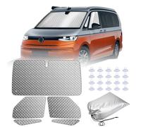 MaxAwe Juego de 5 alfombrillas térmicas para cabina del conductor para VW T7, parasol interno de lujo para el parabrisas del coche, juego de persianas térmicas opacas, protección solar