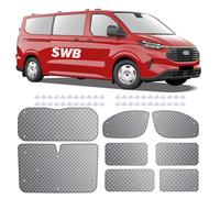 MaxAwe Juego de 8 alfombrillas térmicas para cabina del conductor para Ford Transit Custom SWB, parasol interno de lujo para el parabrisas del coche, juego de persianas térmicas opacas, protección
