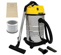 Maxblast-Aspiradora Industrial en Seco y Húmedo+4 Accesorios, (1400W, 30 litros / 30l) Filtro Doble (Tela & HEPA) con Bolsa de Polvo Gratis Aspirar Seco Liquido Mojado Powerful Wet+Dry Vacuum Cleaner