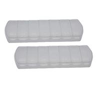 MaxBox - Pastillero para 7 días, pastillero con compartimentos separados (2 unidades, transparente)..