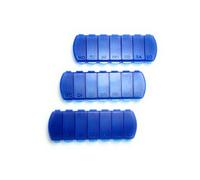 MAXBOX - Pastillero para 7 días, pastillero con compartimentos separados (3 unidades, azul)