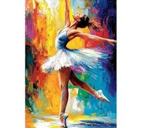 MAXBYE 5D Diamond Painting Kit Completo Adultos, Bailarina de Ballet Pintura Diamante, Diamond Painting Art Punto de Cruz Cristal Para Decoración de Pared Hogar Regalo 30x40cm