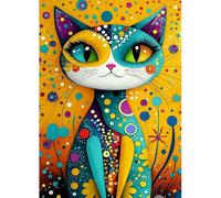MAXBYE 5D Diamond Painting Kit Completo Adultos, Gato Colorido Pintura Diamante Animal, Diamond Painting Art Punto de Cruz Cristal Para Decoración de Pared Hogar Regalo 30x40cm