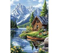 MAXBYE 5D Diamond Painting Kit Completo Adultos, Paisaje Junto al Lago Pintura Diamante, Diamond Painting Art Punto de Cruz Cristal Para Decoración de Pared Hogar Regalo 30x40cm