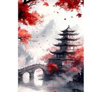 MAXBYE Diamond Painting Adultos Kits, DIY Paisaje Arquitectura Clásica Diamond Art Completo Punto de Cruz Cristal, 5D Pinturas Diamantes Gem Cristal Articulo Artesanal Regalo 30x40cm